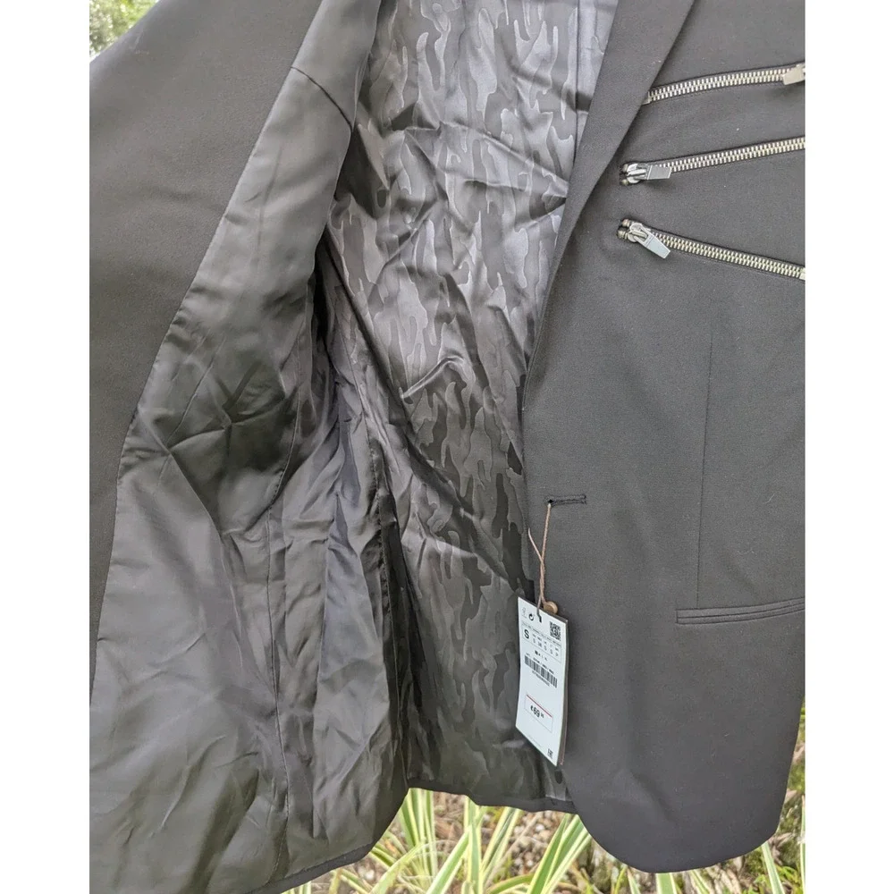 Zara Man Jacket Blazer Black Size S - Picture 6 of 16